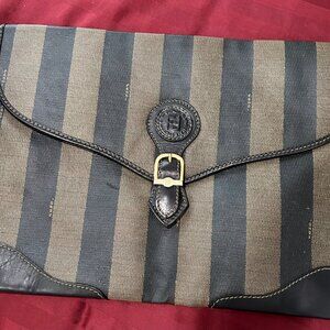 Fendi Pequin Envelope Clutch w/dustbag